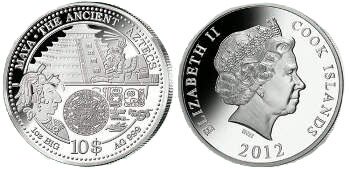 Серебряная монета в честь Майя и Ацтеков