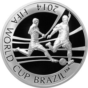 Чемпионат мира по футболу 2014. Серебряная монета (Казахстан), реверс
